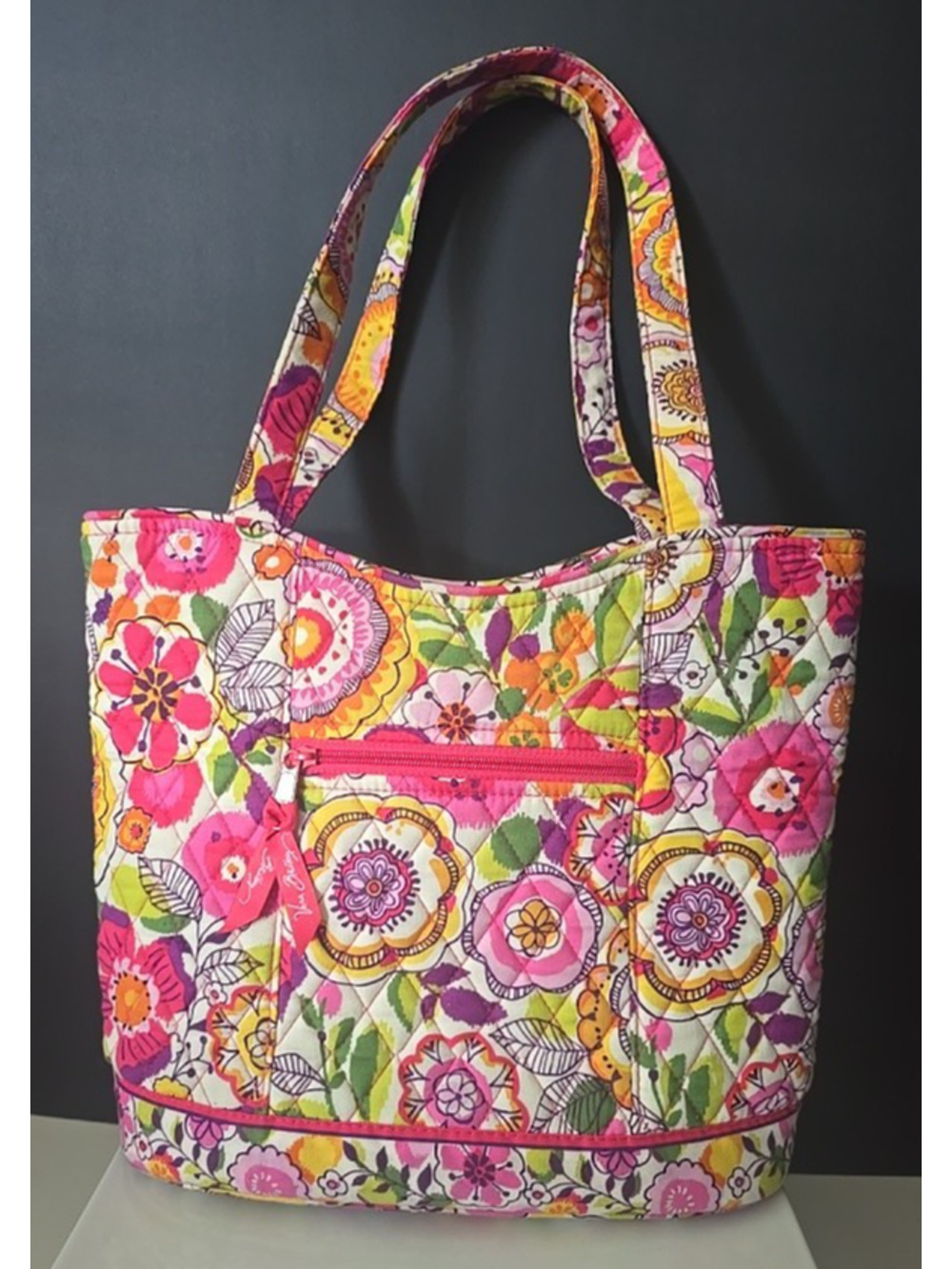 Vera Bradley "Clementine" Pink Flower Shoulder Bag Snap Closure Non-Smoking Home